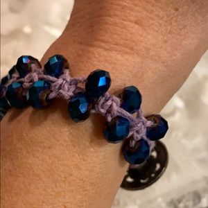 Brand New Purple Macramé Button Bracelet